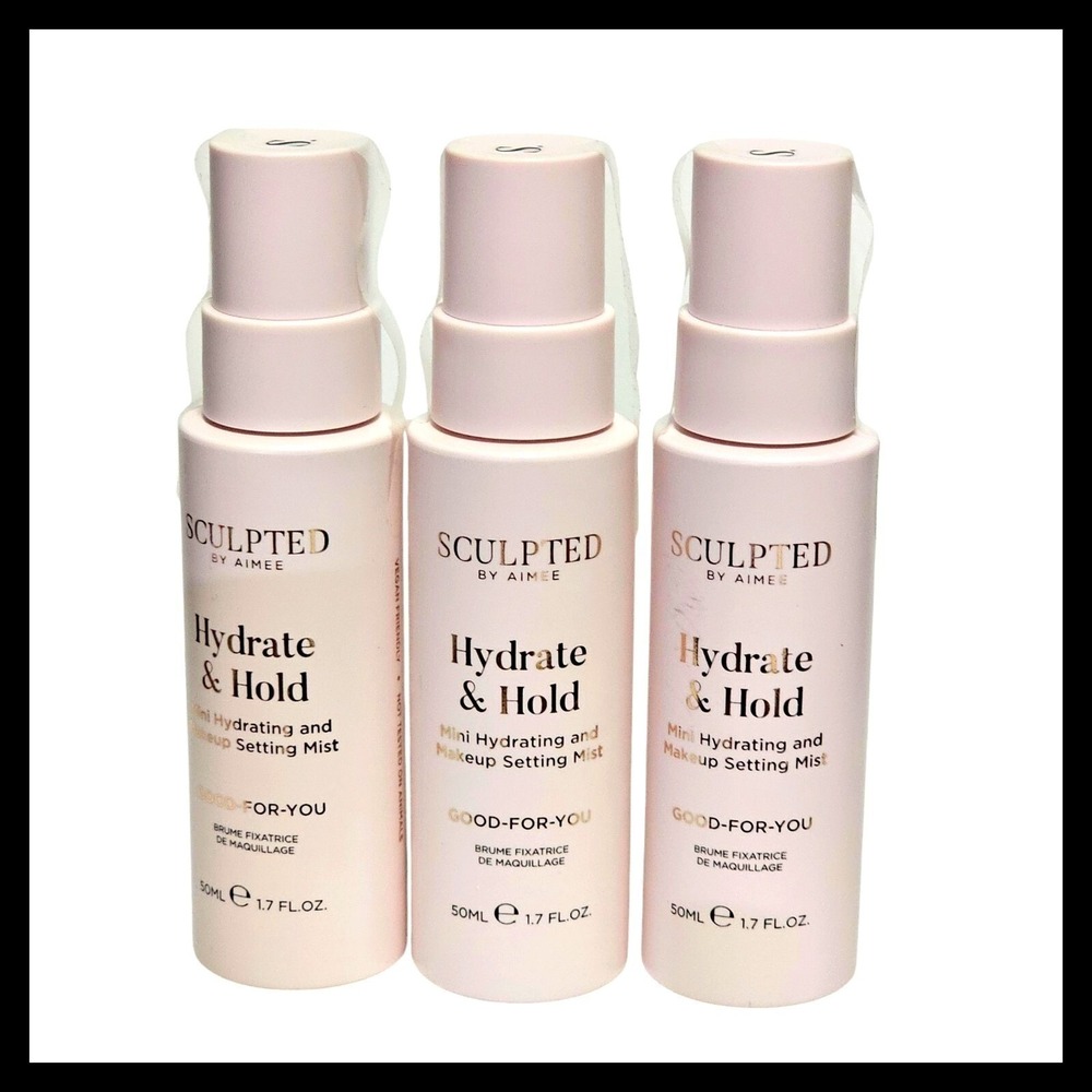 3 x Sculpted By Aimee Hydrate & Hold Hydrating Makeup Setting Mist 50ml Travel
